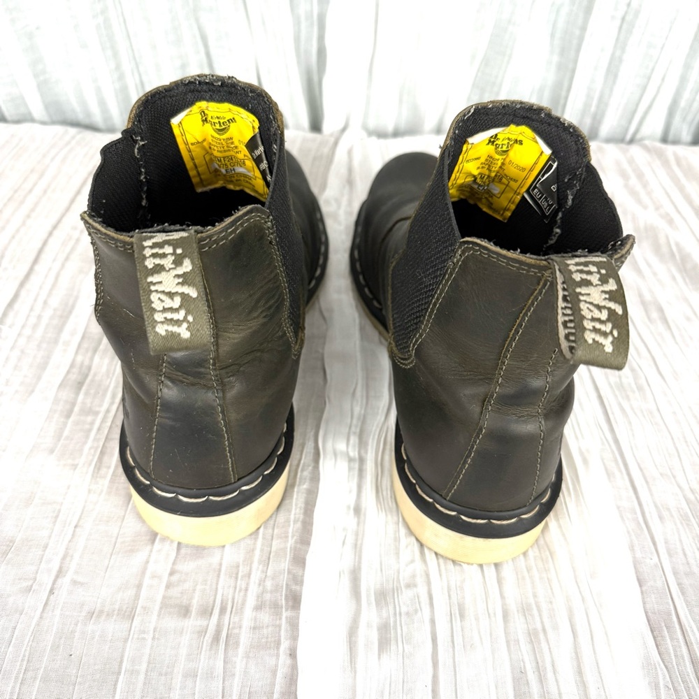 Dr. Martens Arbor Steel Toe Chelsea Work Boots Dark Olive Brown Leather Airwalk - Picture 10 of 15